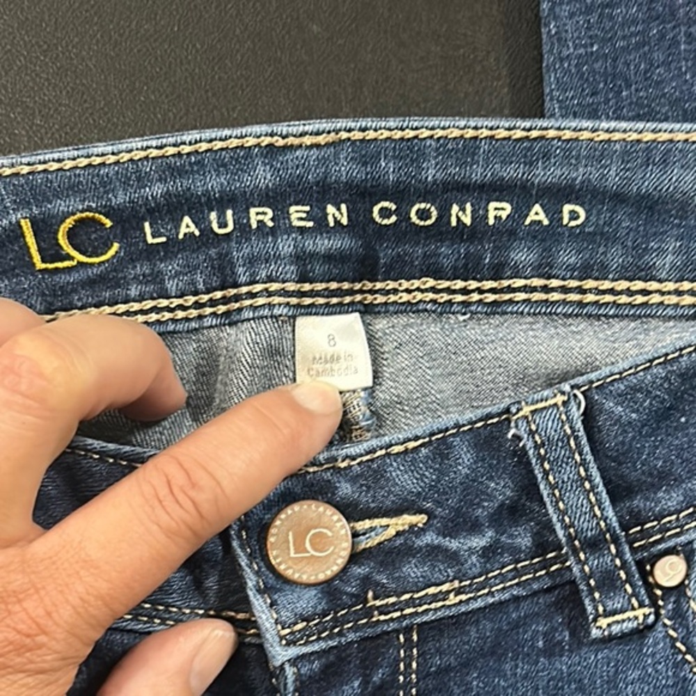 LC Lauren Conrad Women's Straight Leg Jeans - Dark Blue